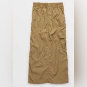 Aerie Tan Ruched Pencil Maxi Skirt 14